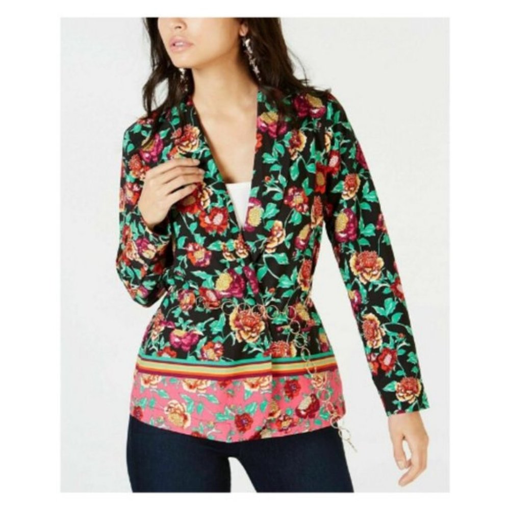 Thalia Sodi Womens Floral Professional Soft Blazer